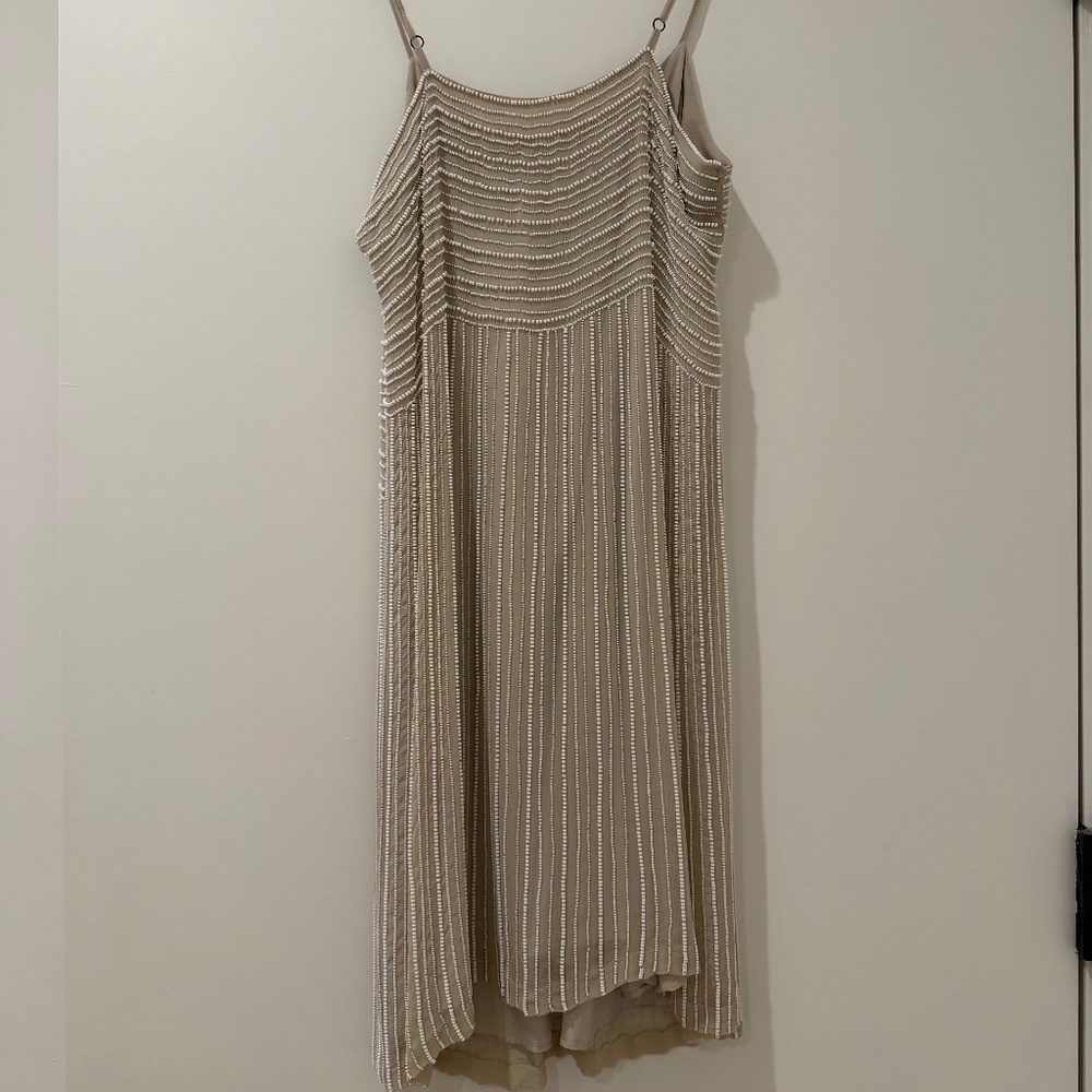 Stella McCartney Silk Chiffon Beaded Mini Dress Beige EU 40 Cocktail - Picture 6 of 6
